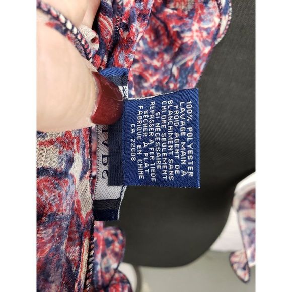 Chaps Blue Red White Crinkle Sheer Women's animal print Scarf - Picture 3 of 8